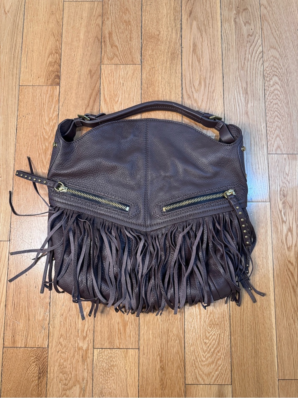 New OrYany Bristol Hobo Fringed 100% Genuine Leather Bag in Dark Brown - Picture 2 of 16